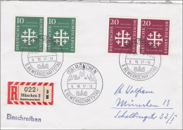 Einschreiben Von München - 6. Gewerkschaftstag - Sonderstempel 1957 - Covers & Documents