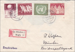 Einschreiben Von München 1956 - Eckrand Marke - Brieven En Documenten