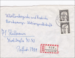 Einschreiben Aus Hannover Nach Heilbronn 1976 - Cartas & Documentos