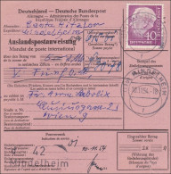 Auslandspostanweisung Mindelheim 1954 EF - Briefe U. Dokumente