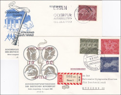 Olympische Spiele 1960 - Einschreiben Erstausgabe, 2 Briefe, 1x Gelaufen, FDC - Cartas & Documentos