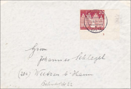 Brief Aus Hannover 1956 Nach Weetzen Bei Hamm - Eckrandmarke Nr. 3 - Covers & Documents