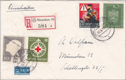 Einschreiben Aus München 1953 - Cartas & Documentos