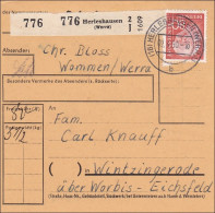 Paketkarte Von Herleshausen 1960 Nach Wintzingerode - Briefe U. Dokumente