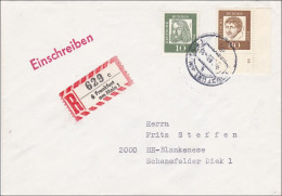 Einschreiben Aus Frankfurt Main Nach Hamburg - Eckrandmarke - Cartas & Documentos