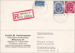 Einschreiben Von München Nach Rosenheim 1952 - Storia Postale
