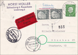 Ganzsache:  Als Eilboten Von München 1959 - Cartas & Documentos