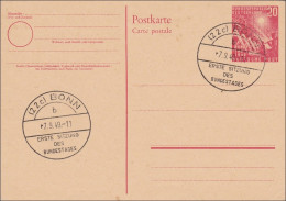 Ganzsache:  PS02 - Sonderstempel Bonn,  1. Sitzung Des Bundestages 1949 - Storia Postale