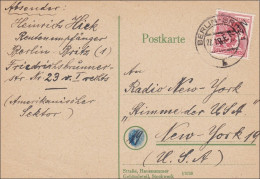 Postkarte 1949 Nach USA - Storia Postale