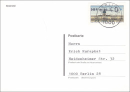 Postkarte Berlin 1987 Nach Bruchsal - 40 Automatenmarke - Brieven En Documenten