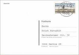 Postkarte Berlin 1987 Nach Bruchsal - 40 Automatenmarke - Covers & Documents