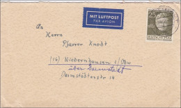 Brief 1953 Als Luftpost Nach Niedernhausen/Darmstadt - Storia Postale