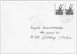 Brief Von 1987 Nach Polen - Waagrechtes Paar - Lettres & Documents