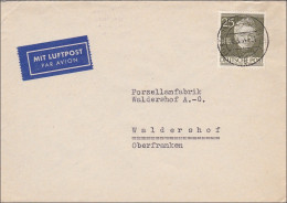 Luftpost Brief Nach Waldershof 1954 - Covers & Documents