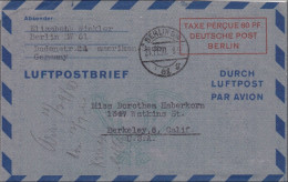 Luftpostbrief - Taxe Percue Deutsche Post Berlin 1950 Nach USA - Lettres & Documents