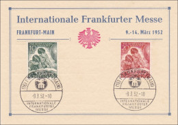 Frankfurter Messe 1952 Mit Sonderstempel Tag Der Briefmarke - Covers & Documents