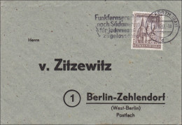 Fürth Nach Berlin - Werbestempel 1953 Funkfernsprecher Nach Südamerika - Briefe U. Dokumente