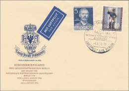 FDC Luftpost Aus Berlin Ausstellung 1954 - Briefe U. Dokumente