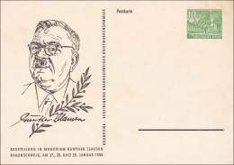 Ganzsache Günther Clausen 1956 - Cartas & Documentos