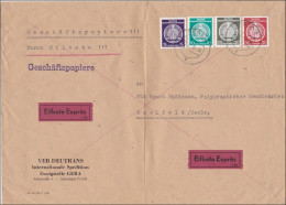 DDR:  Geschäftspapiere 1955 Als Eilbote Von Gera Nach Saalfeld - Brieven En Documenten