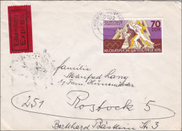 DDR:  Eilbotenbrief Von Den Olypmischen Winterspielen 1976 Nach Rostock - Cartas & Documentos