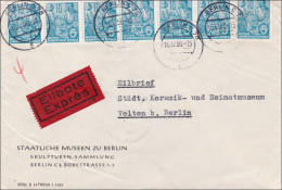 1956: Eilbote Von Berlin Nach Velten - Staatliche Messen - Skulpturen Sammlung - Lettres & Documents