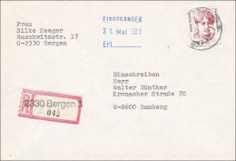 DDR:  1991 - Einschreiben Aus Bergen Nach Bamberg - Lettres & Documents