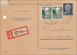 DDR:  1953: Ganzsache Als Einschreiben Von Pappenheim Nach Schmalkhalden - Briefe U. Dokumente