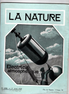 Revue LA NATURE N°2782 1er Avril 1928 .  Electricite Athmosphérique - 1900 - 1949