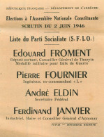 Election Assemblée Nationale Constituante . Ardèche . Liste Parti Socialiste SFIO - Zonder Classificatie
