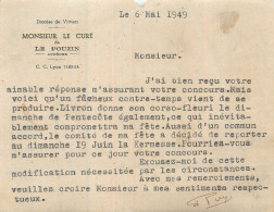 LE POUZIN . Lettre De Mr Le Curé 6 Mai 1949 - Andere & Zonder Classificatie