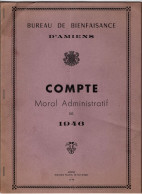 BUREAU DE BIENFAISANCE D'AMIENS . COMPTE Moral Et Administratif 1946 - Zonder Classificatie