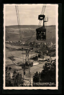 AK Oberwiesenthal /Erzgeb., Teilansicht Mit Schwebebahn Zum Fichtelberg  - Kabelbanen