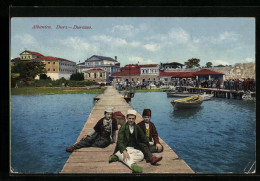 AK Durazzo, Gewässer Mit Steg Und Booten  - Albania