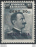 1916 Egeo Stampalia 20c. Su 15c. MNH Sassone N. 8 - Andere & Zonder Classificatie