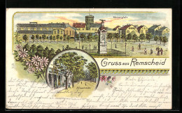 Lithographie Remscheid, Panorama Mit Kaiserplatz, Alleestrasse  - Remscheid