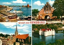 72641433 Flensburg Hafen Nordertor Kirche Wasserschloss Fliegeraufnahme Flensbur - Flensburg