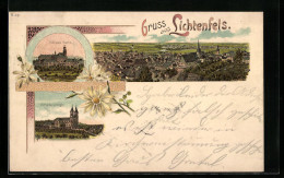 Lithographie Lichtenfels, Teilansicht Mit Kirche, Schloss Banz, Vierzehn-Heiligen  - Lichtenfels