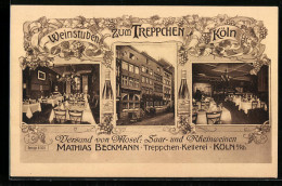 AK Köln, Gasthaus Zum Treppchen Von Mathias Beckmann, Innenansichten  - Köln