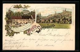 Lithographie Heldrungen, Sachsenburg, Gasthaus Zu Den Drei Schwanen  - Heldrungen