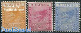 Malaysia 1891 Sungei Ujong, Definitives 3v, Unused (hinged), Nature - Cat Family - Other & Unclassified
