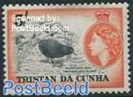 Tristan Da Cunha 1954 5Sh, Stamp Out Of Set, Mint NH, Nature - Birds - Tristan Da Cunha