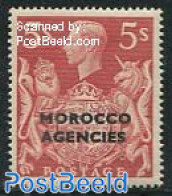 Great Britain 1949 5Sh, Morocco Agencies, Stamp Out Of Set, Mint NH, History - Neufs
