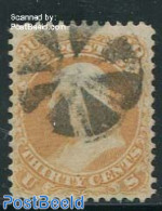 United States Of America 1861 30c Orange, Used, Used Stamps - Gebraucht