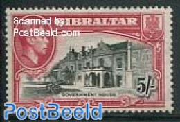Gibraltar 1938 5Sh, Perf. 13.5, Stamp Out Of Set, Unused (hinged) - Gibraltar