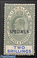 Gibraltar 1903 2Sh, SPECIMEN, WM Crown-CA, Stamp Out Of Set, Unused (hinged) - Gibraltar