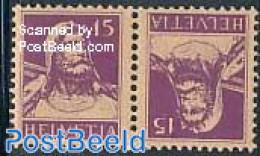 Switzerland 1918 Tete Beche Pair 15/15, Unused (hinged) - Unused Stamps