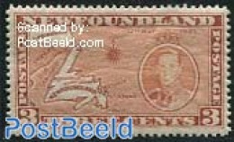 Newfoundland 1937 3c, Blank Nose, Perf. 13.5, Stamp Out Of Set, Unused (hinged), Various - Maps - Geografía