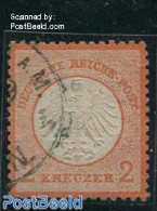 Germany, Empire 1872 2Kr, Redorange, Used, Used Stamps - Usati