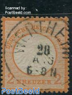 Germany, Empire 1872 2Kr, Orange, Used, Used Stamps - Gebruikt